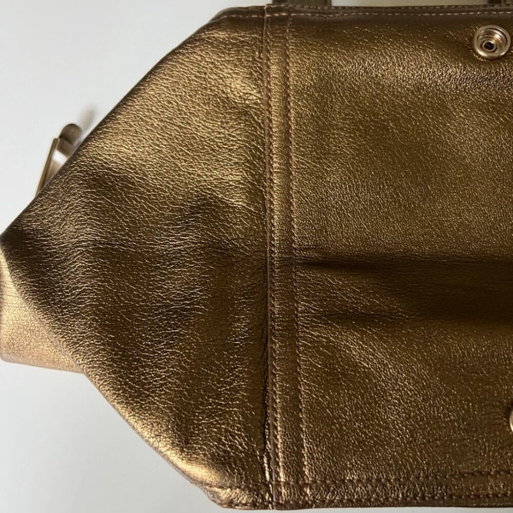 ✨ YSL Downtown Bag in Gold Goatskin Leather Excellent Condition + Dustbag & Auth - Picture 7 of 14
